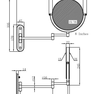 MAGNIFYING MIRROR MR8001