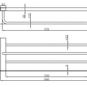 DOUBLE BATHTOWEL SHELF 95315