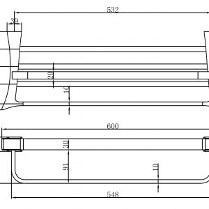 DOUBLE BATHTOWEL SHELF 96315