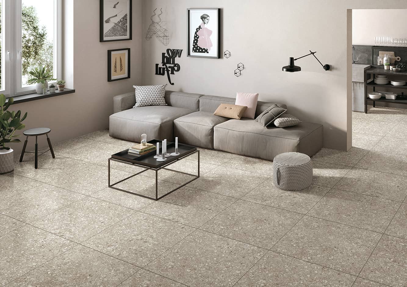 VENICE TERRAZZO LIGHT GREY EFFECT