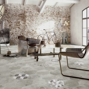 HEXAGONAL GALAXY CEMENT NATURALE 26X30