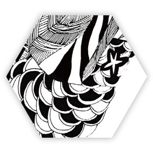 HEXAGONAL ZEN TANGLE NATURALE 26X30