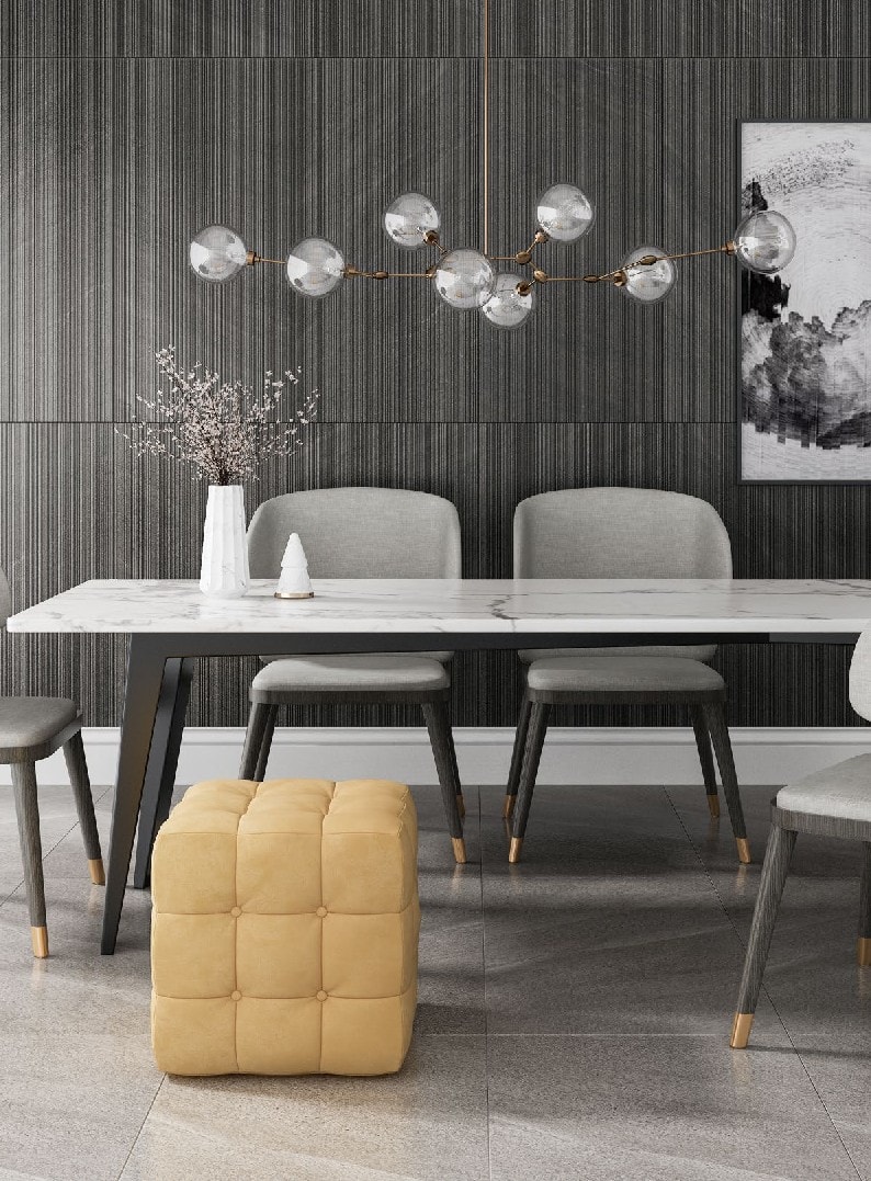 LIMESTONE BLACK RIBBED 60X120sample