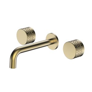 RAFFINATO 3 Hole Wall Mounted Mixer (brushed gold)